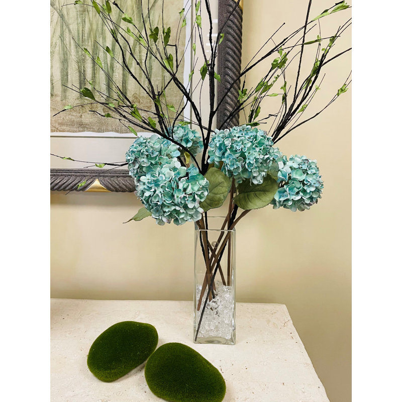 Ensemble de 6 branches à fleurs artificielles, Bleu sarcelle