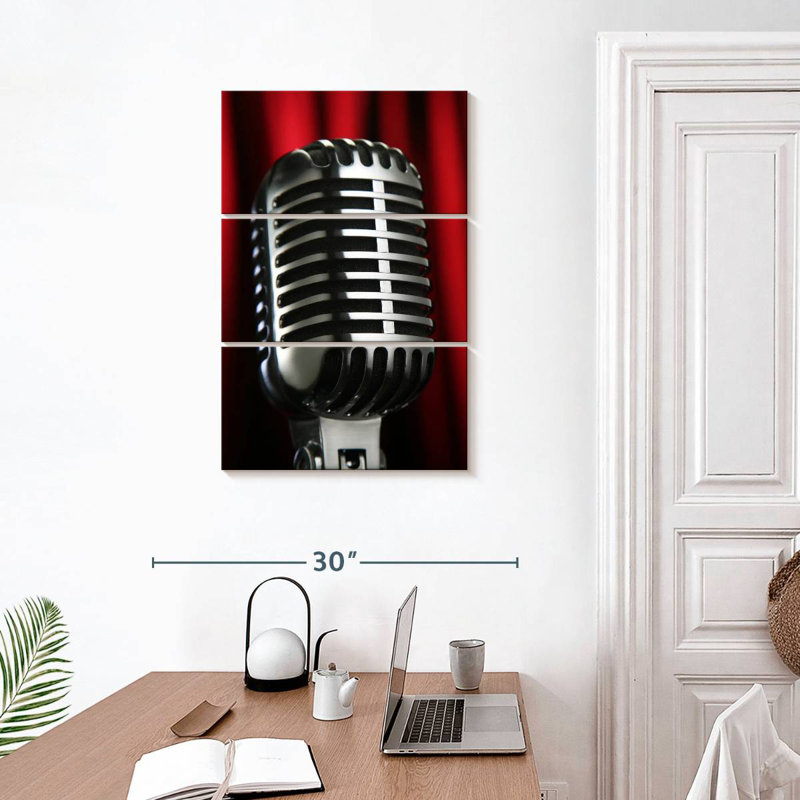 Abarca Vintage Microphone, 32" H x 20" W