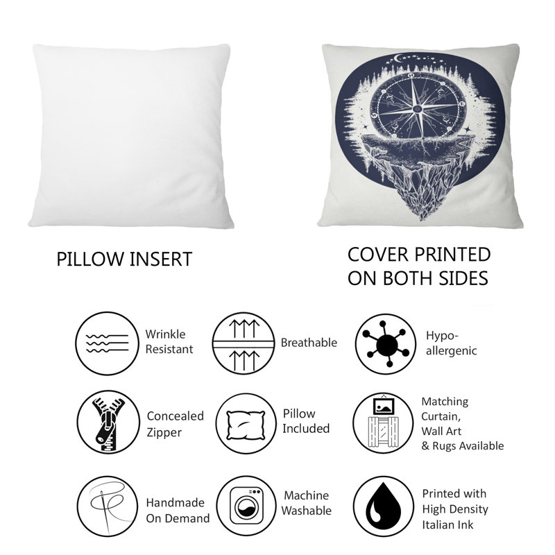 Coussin Compass And Mountain