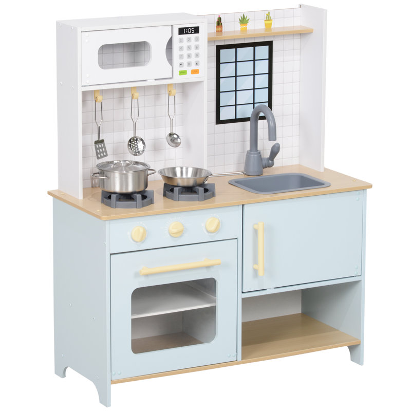 AIYAPLAY Kids Play Kitchen Large Toy Kitchen Light & Sound Stove Ages 3+