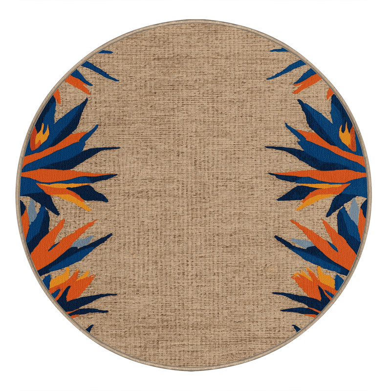 Machine Washable Botanical Brown Area Rug, Rectangle 2' x 3'