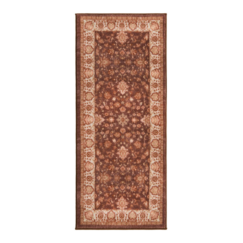 Tapis oriental rouge , Tapis de couloir 2 pi 2 po x 5 pi
