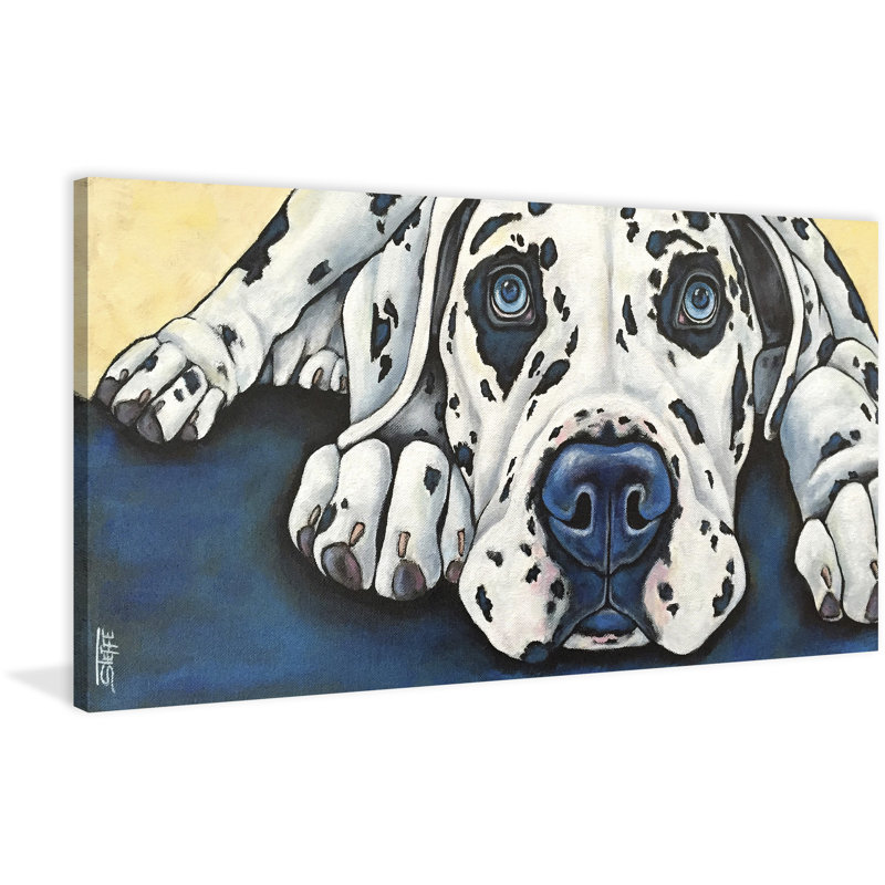 « great-danois » par stéphanie gerace, reproduction d’art sur toile tendue, H 12 po x l 24 po