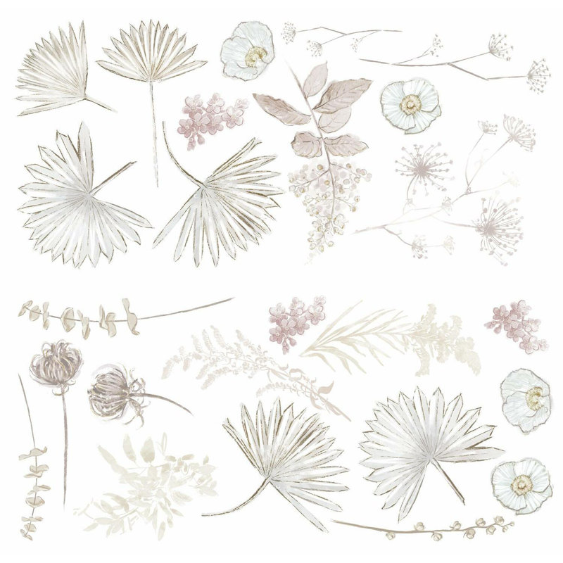 Adhésif décoratif feuille de palmier du désert et floral