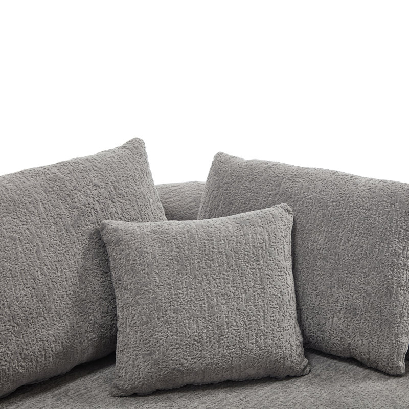Canapé modulaire 109 po Cloud Light Grey, Tissu - gris pâle