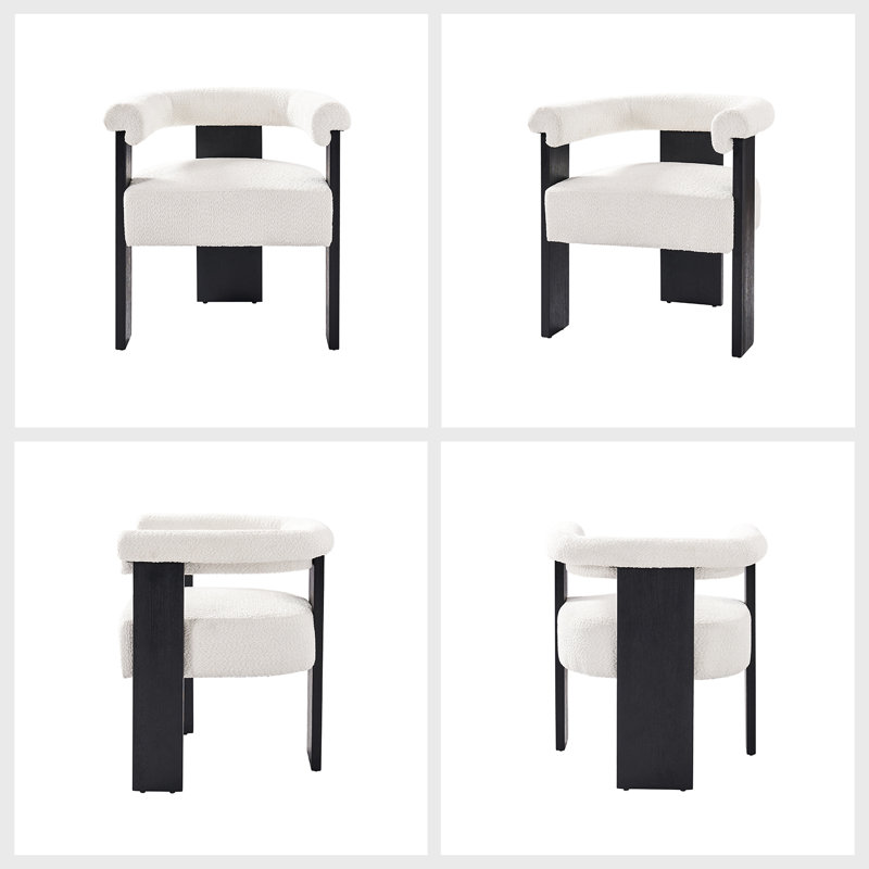 Bryla Modern Boucle Dining Chair with Solid Wood Legs
