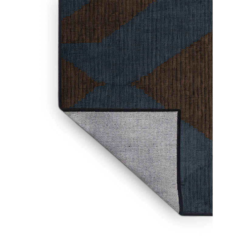 Tapis gris à carreaux lavable à la machine, Rond 5 pi