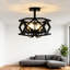 Plafonnier semi-encastré, lustre de ferme moderne à 4 lumières avec abat-jour en métal ouvert pour porche de couloir de chambre à coucher de cuisine d'entrée, base E12