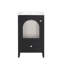 Meuble-lavabo de 20 po avec lavabo, armoire de salle de bain avec porte en verre à fermeture douce, un tiroir,-103897384