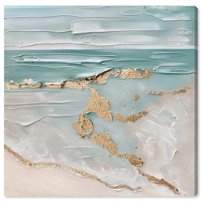 Maritime Gold Canvas Landscape Abstract by Art Remedy