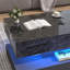 Table basse à plateau relevable de 39,4 po avec lumières DEL RVB APP, station de charge USB et CA, table de rangement réglable en hauteur ultrabrillante-662380732-643808566