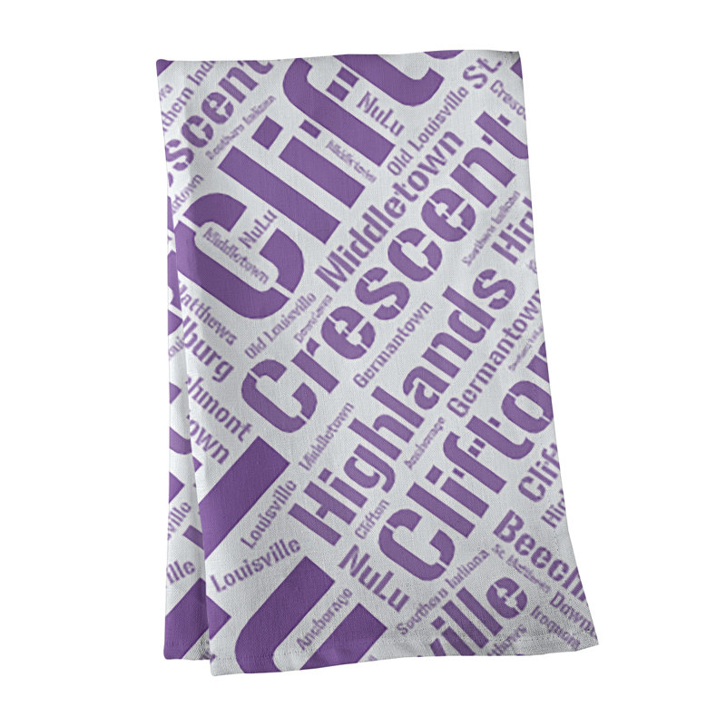 Cotton Tea Towel Kitchen Towel, Purple, Louisville