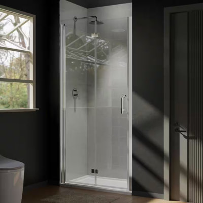 32" W x 72" H Bi-Fold Frameless Shower Door