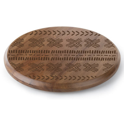 CounterArt Tribal Pattern Wood Lazy Susan Turntable