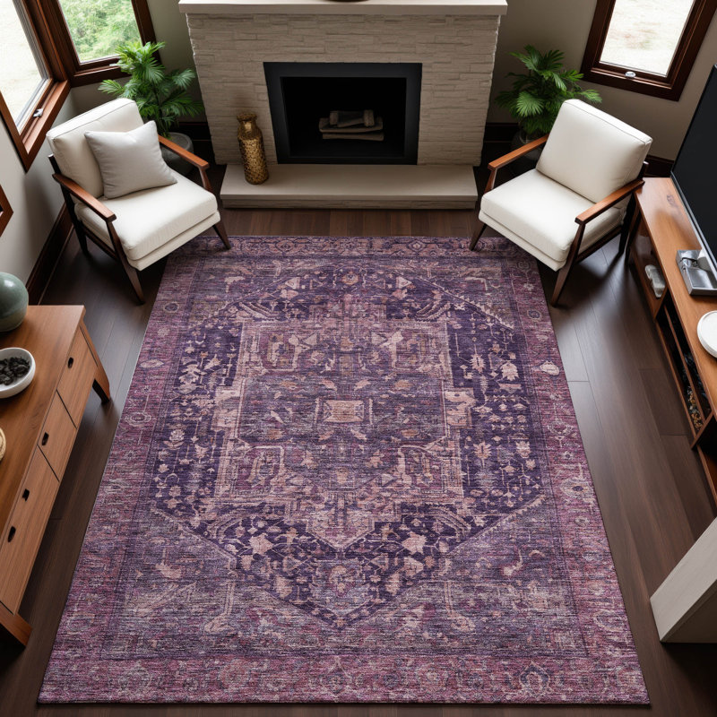 Tapis médaillon lavable de qualité supérieure AMF1240, Rectangle 9 pi x 12 pi