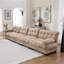 Canapé modulaire modulaire Cloud, canapé modulaire moderne pour le salon, canapé modulaire à assise profonde avec accoudoirs ronds 6 coussins, canapé confortable en flanelle 4 places pour chambre à coucher-132237939-132237935