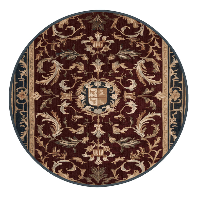 Tapis noir français lavable à la machine, Rond 6 pi
