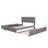Queen Upholstered Platform Bed with Storage Drawers & Twin XL Trundle, Linen Fabric, No Box Spring Needed- Light Gray-10171286