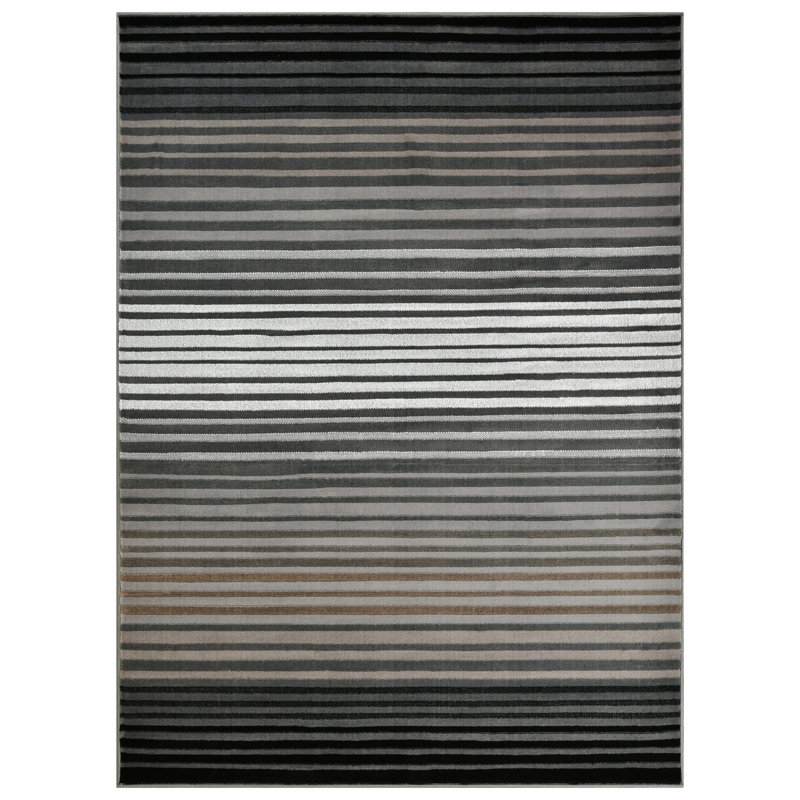 Striped Indoor Rug, Rectangle 5' x 6'11"