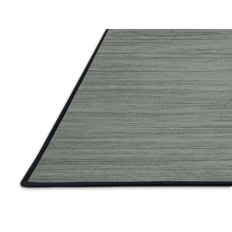 Machine Washable Solid Gray Area Rug, Rectangle 2' x 3'