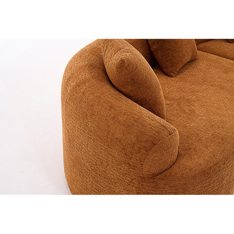 Canapé modulaire confortable 4 places avec 4 coussins et canapé-lit Comfy, Orange