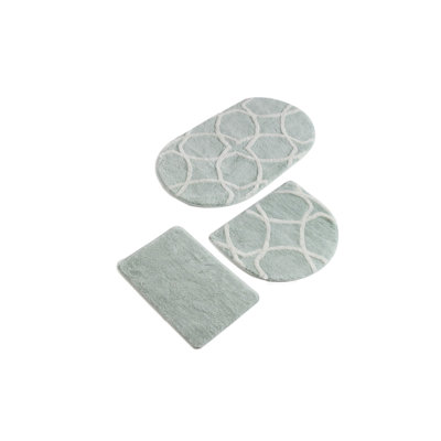 Ensemble de tapis de bain en acrylique (3 pièces) | Antibactérien, antidérapant | 100% acrylique, hauteur des poils: 1,0 po | Dimensions: 15,7 x 23,6 po, 19,7 x 23,6 po, 23,6 x 39,4 po | Lavable à la machine, durable et élégant pour le confort de la salle de bain