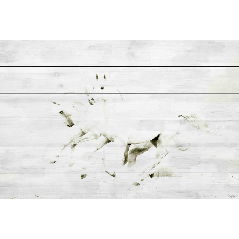 White Horses - Wrapped Canvas Print, 61cm H x 91cm W