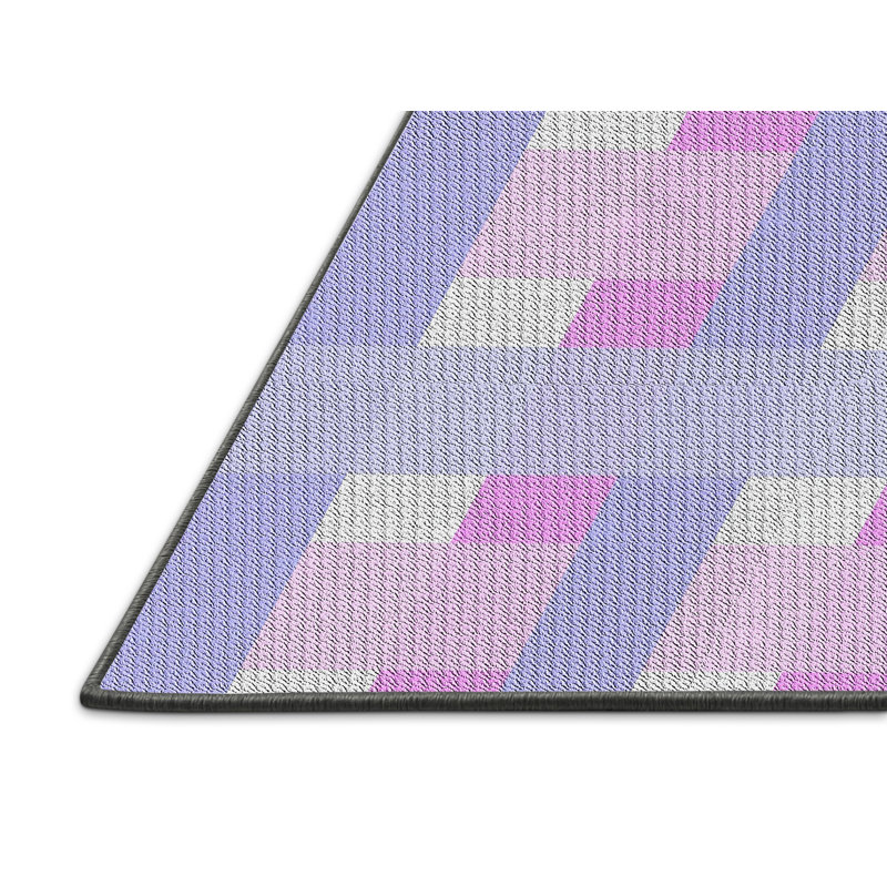 Tapis rose à motif géométrique Kleinschmidt, Rectangle 7 pi x 9 pi