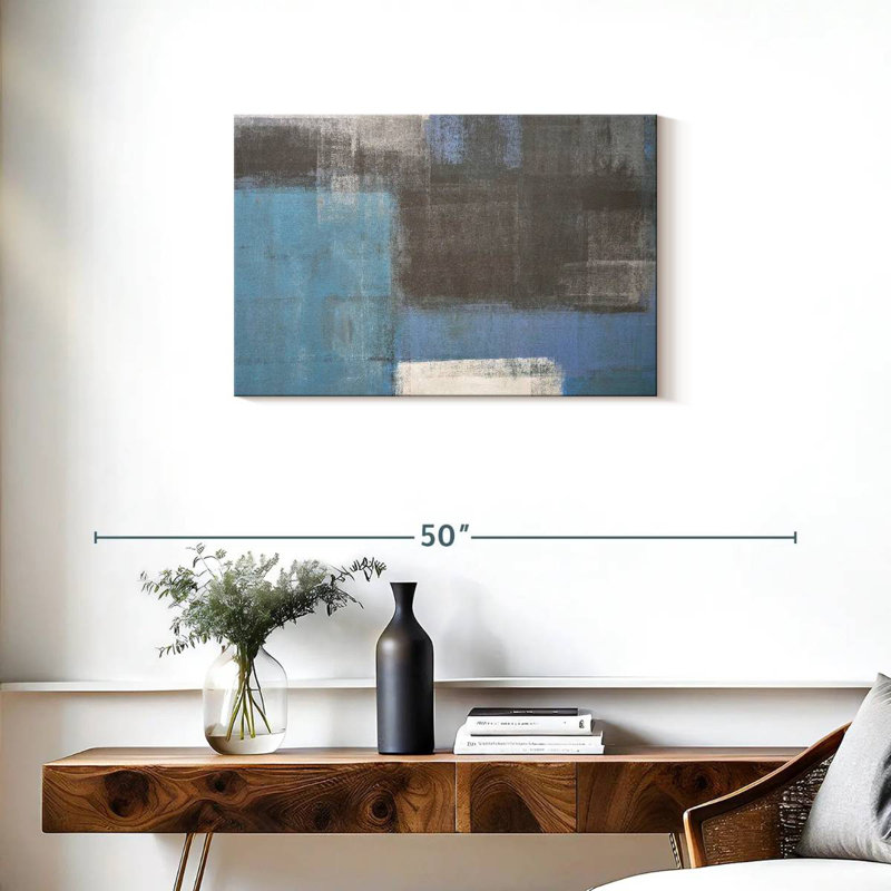 Avery Blue Gray Abstract, 20" H x 30" W