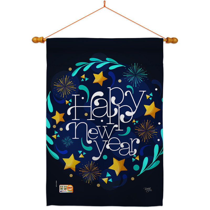 Ensemble de drapeaux en polyester 40 x 28 po New Year Vibes