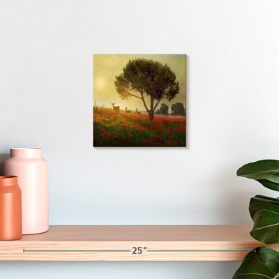 Arney Trees Poppies Deer II