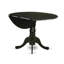 L'ensemble de table de salle à manger 3 pièces comprend une table en bois et 2 chaises de salle à manger en tissu polyester bleu marine foncé avec dossier élégant - finition noire-2083480415-2083480413-2117897161