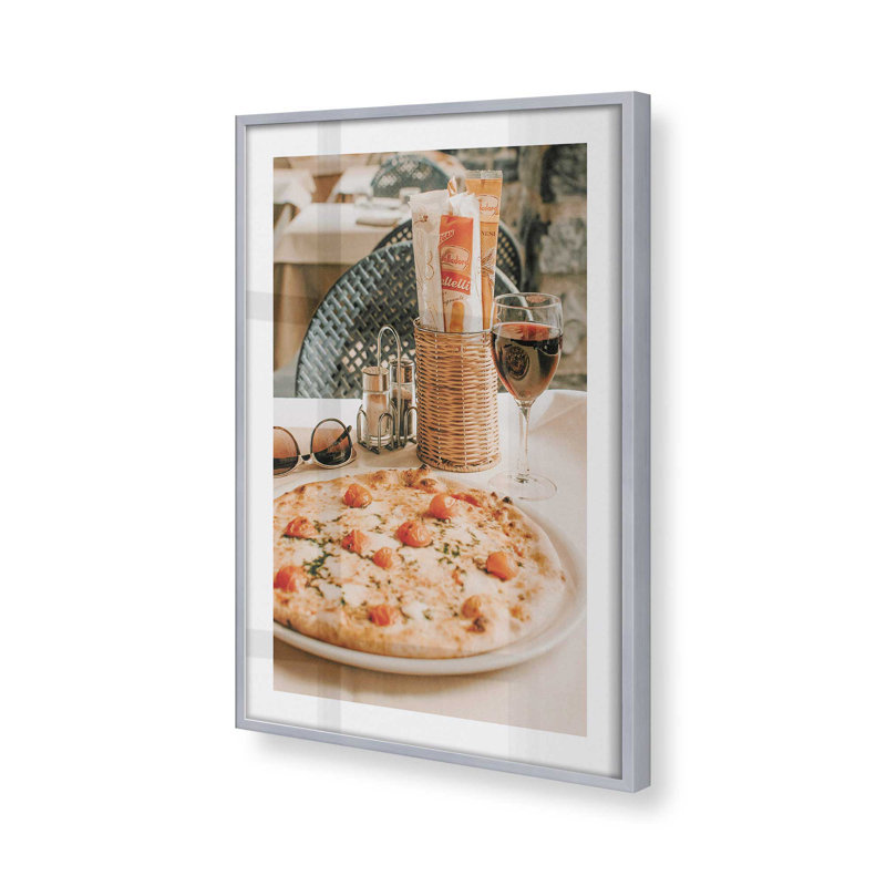 Imprimé italien italien, Cadre simple en chrome poli poli, H 15,25 po x l 12,25 po x P 1,25 po