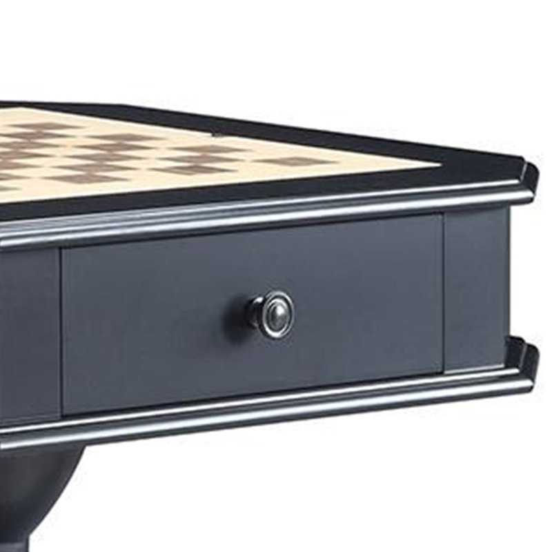 Table d'échecs, de dames et de backgammon 3-en-1, Noir