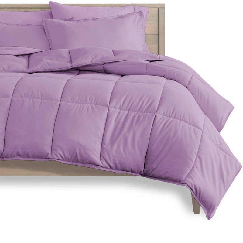 Modern & Contemporary Comforter, Lavender/Lavender, Twin Comforter + Pillowcases