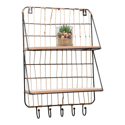 Valdis 2 Piece Tiered Shelf with Hooks