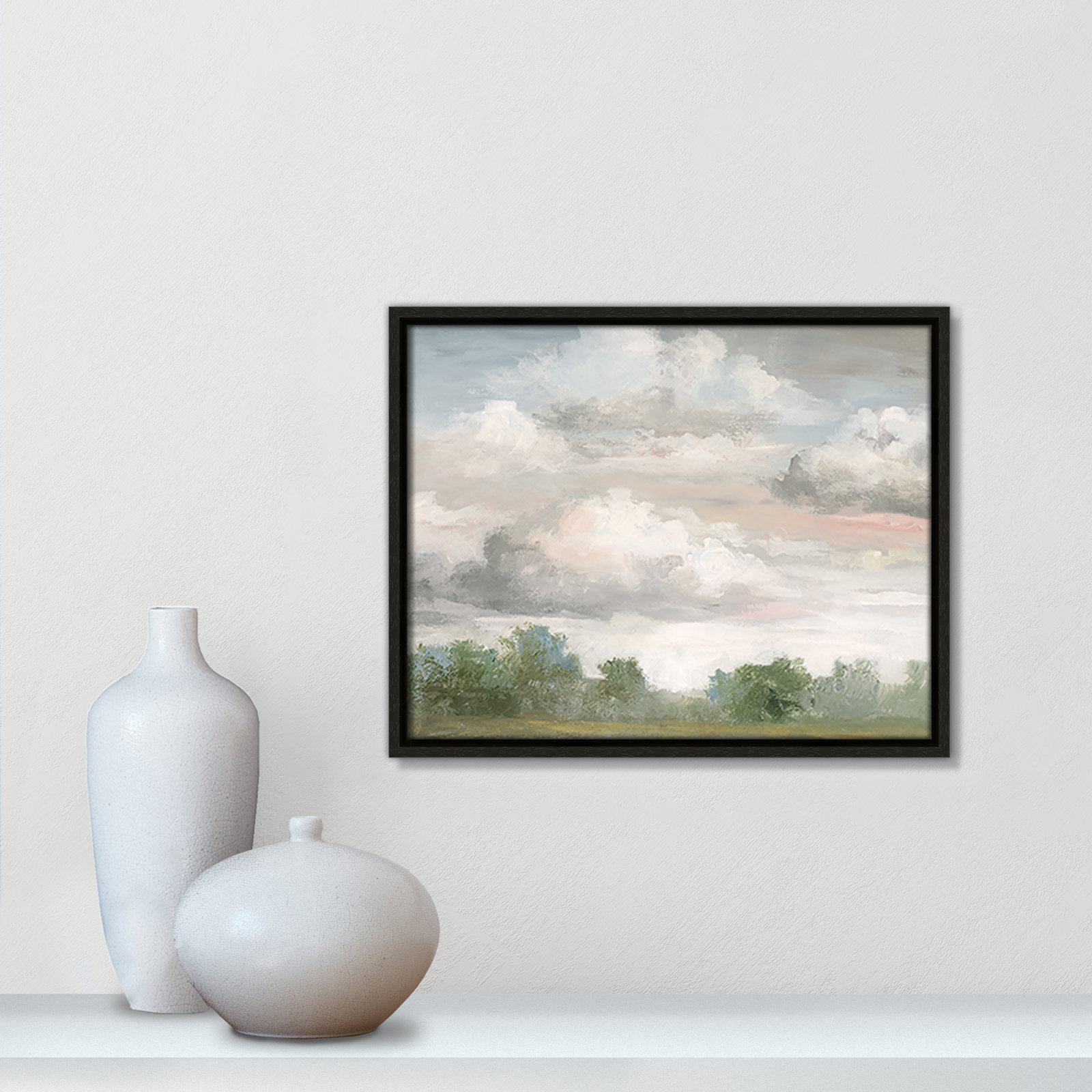 Pastel Morning Sky Framed On Canvas by Nan Print, Espresso Framed, 12.5" H x 15.5" W x 2" D