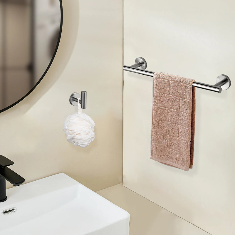 4 -Piece Stainless Steel Bathroom Towel Rack Set With Mounting Hardware, Brushed Nickel