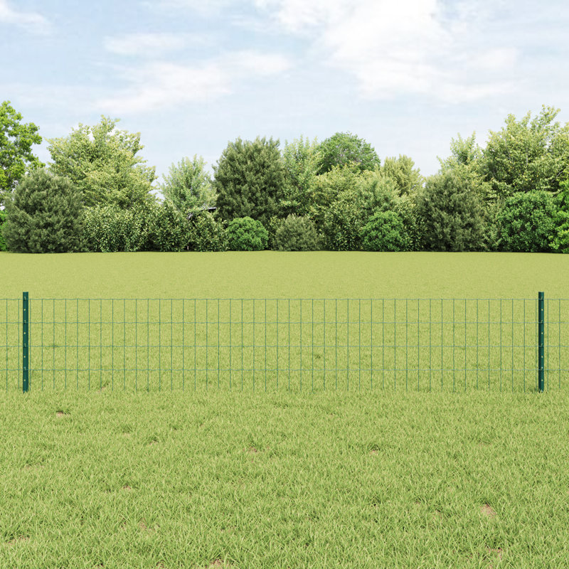 Fence with Post Segment Outdoor Barrier Garden Terrace Divider Boundary, 40cm H x 1000cm W, Green