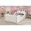 Lit plateforme tapissier simple avec coussin en lapin, lit tapissier pour enfants avec rails latéraux amovibles-1437004190