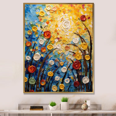 «Summer Flower Field Of Poppies And Buttercups I», reproduction sur toile