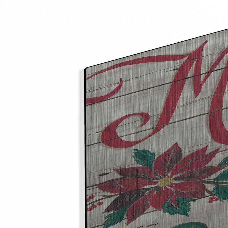 «Merry & Bright Shiplap» par Cindy Jacobs, art mural en métal, H 36 po x l 24 po