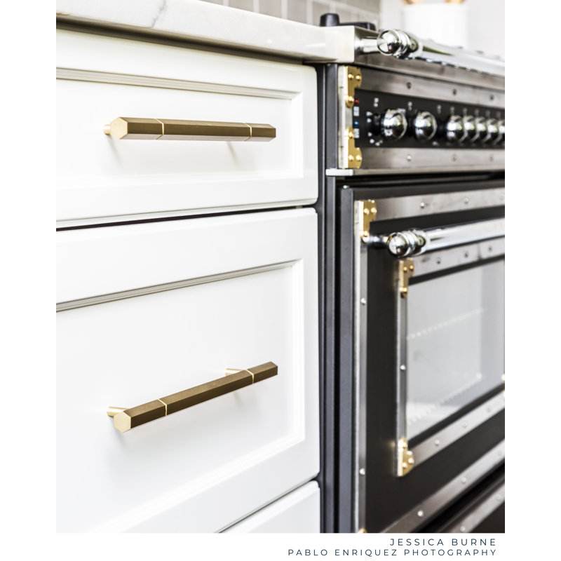 Facet Bar / Handle Pull, Satin Brass