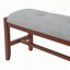 Ensemble de salle à manger 4 pièces, 1 table en marbre avec 2 chaises rembourrées et 1 banc avec pieds en bois d'hévéa massif, siège rembourré, dossier incurvé, peu encombrant, salle à manger-1295975810