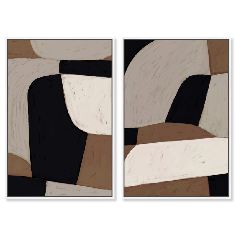 All The Way Set Abstract Canvas Print by Oliver Gal, Black Frame, 10 x 15, 21"H x 31"W, White Floater Frame