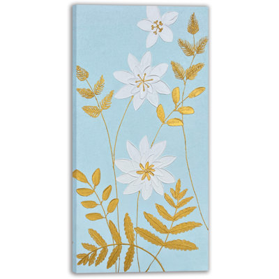 " Rustic Spring Garden Bouquet Wrapped Canvas Wall Art Print "