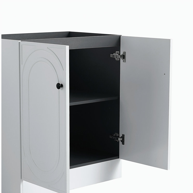 Meuble-lavabo de salle de bain autoportant 30 po et 2 portes d'armoire à fermeture douce - sans le lavabo, Blanc