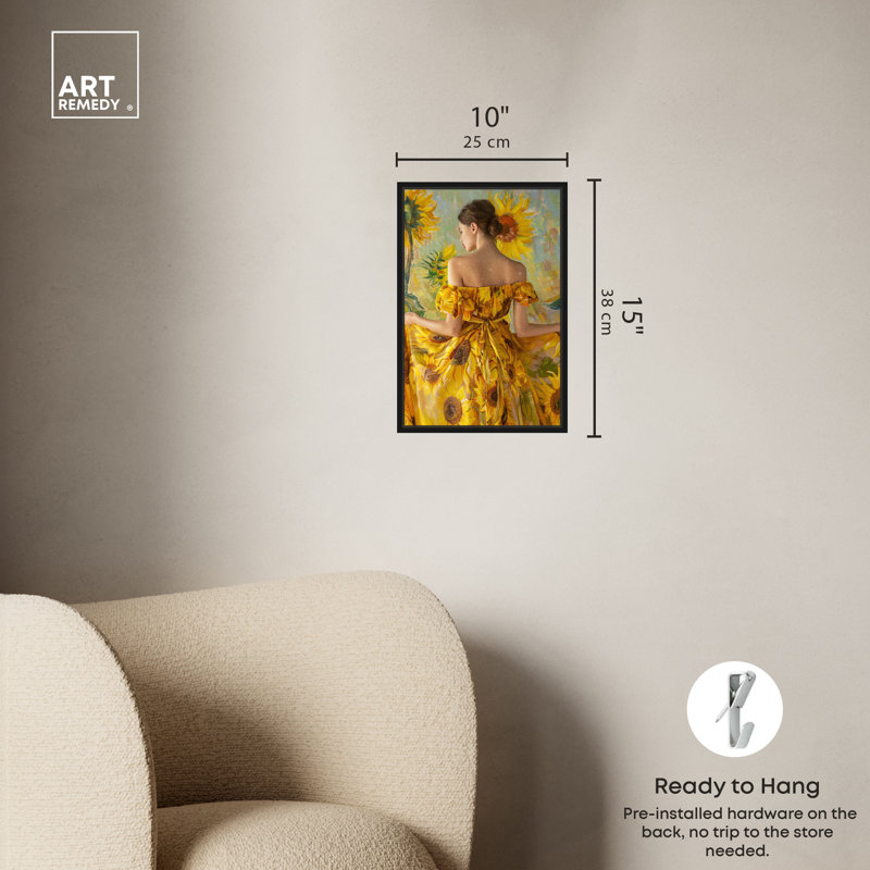 Art mural glamour Van Gogh par Art Remedy, Cadre noir, H 16 po x l 11 po