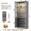 Armoire de rangement de cuisine avec lumières à DEL, hauteur de 78,7 po avec portes et tiroirs en verre, armoire utilitaire autoportante (l 31,5 po x P 15,7 po)-1276407224