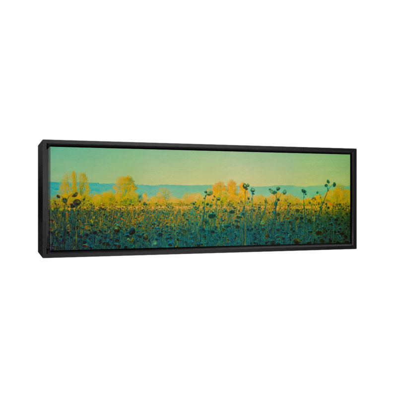 «Sunflowers in Autumn», impression sur toile, H 16 po x l 20 po x P 60 po, Toile avec cadre noir